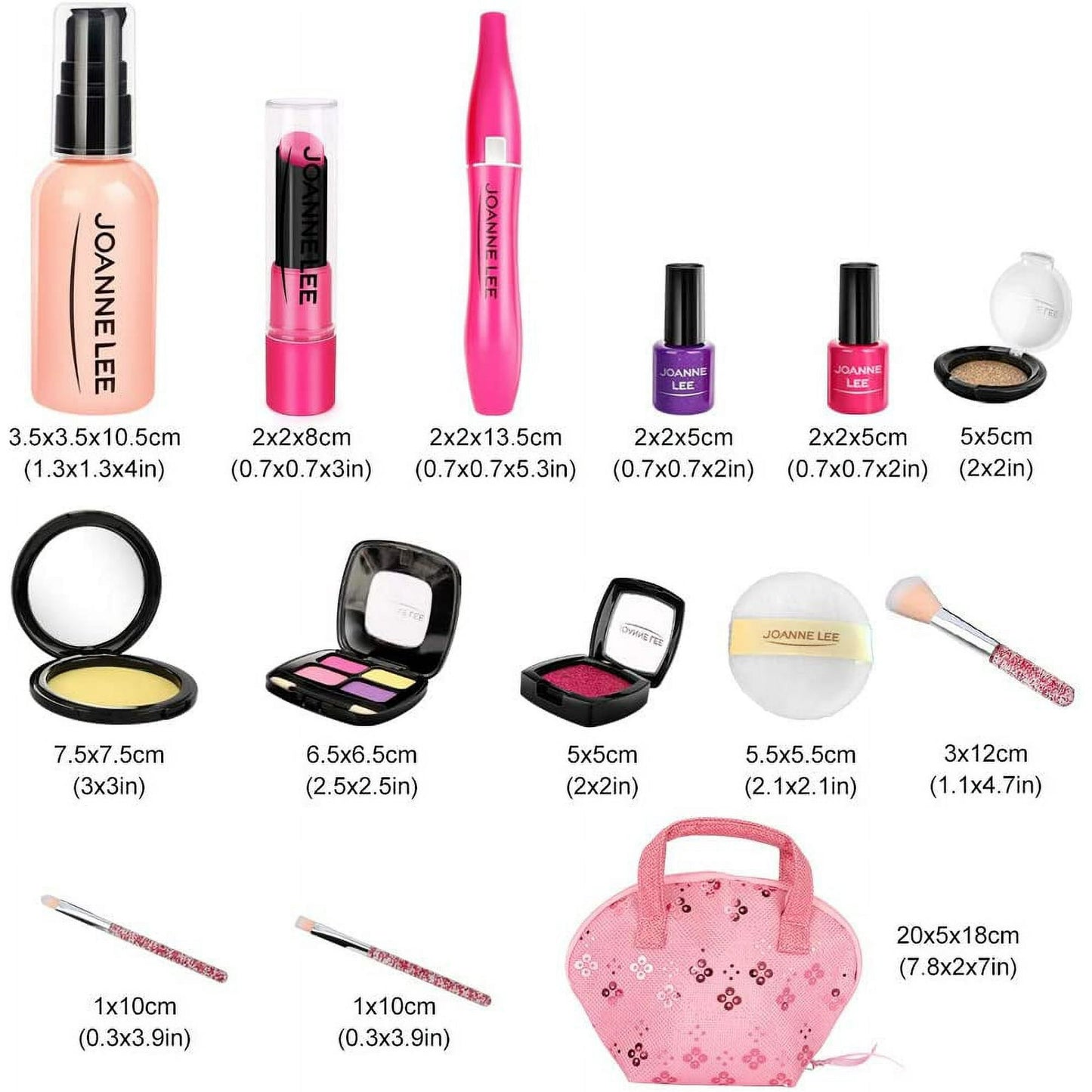BEEPRINCESS 12 Pcs Kids Makeup Toy Kit for Girls, Washable Makeup Set Toy with Real Cosmetic Case for Little Girl, Pretend Play Makeup Beauty Set Birthday Toys Gift for 3 4 5 6 7 8 9 10 Years Old Kid