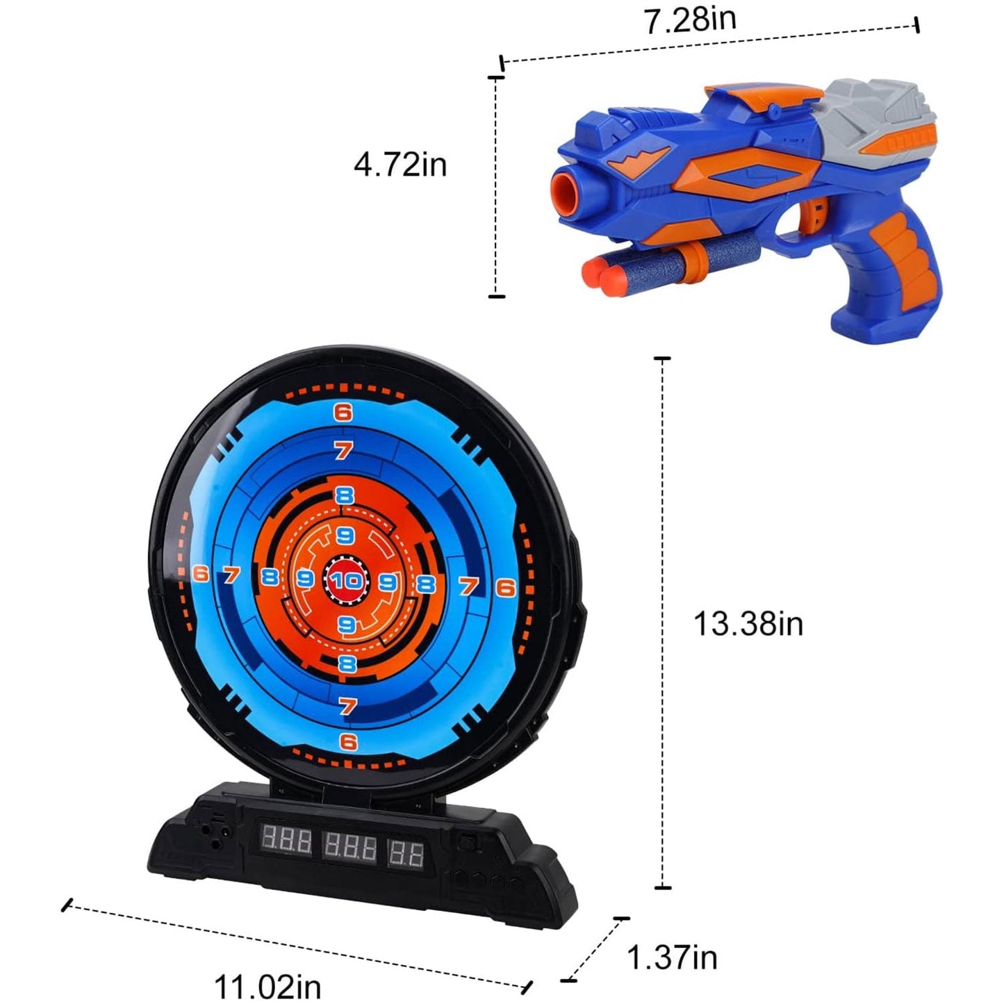 BEEPRINCESS Shooting Game Toy for Kids, Digital Targets with 2 Foam Dart Blaster, Outdoor Game Toys Gifts for 5, 6, 7, 8, 9, 10+ Year Old Boys