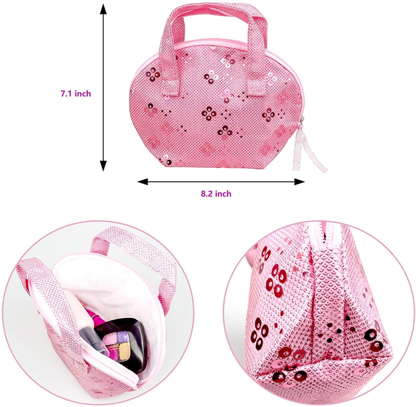 BEEPRINCESS 12 Pcs Kids Makeup Toy Kit for Girls, Washable Makeup Set Toy with Cosmetic Bag for Little Girl, Pretend Play Makeup Beauty Set Birthday Toys Gift for 3 4 5 6 7 8 Years Old girls
