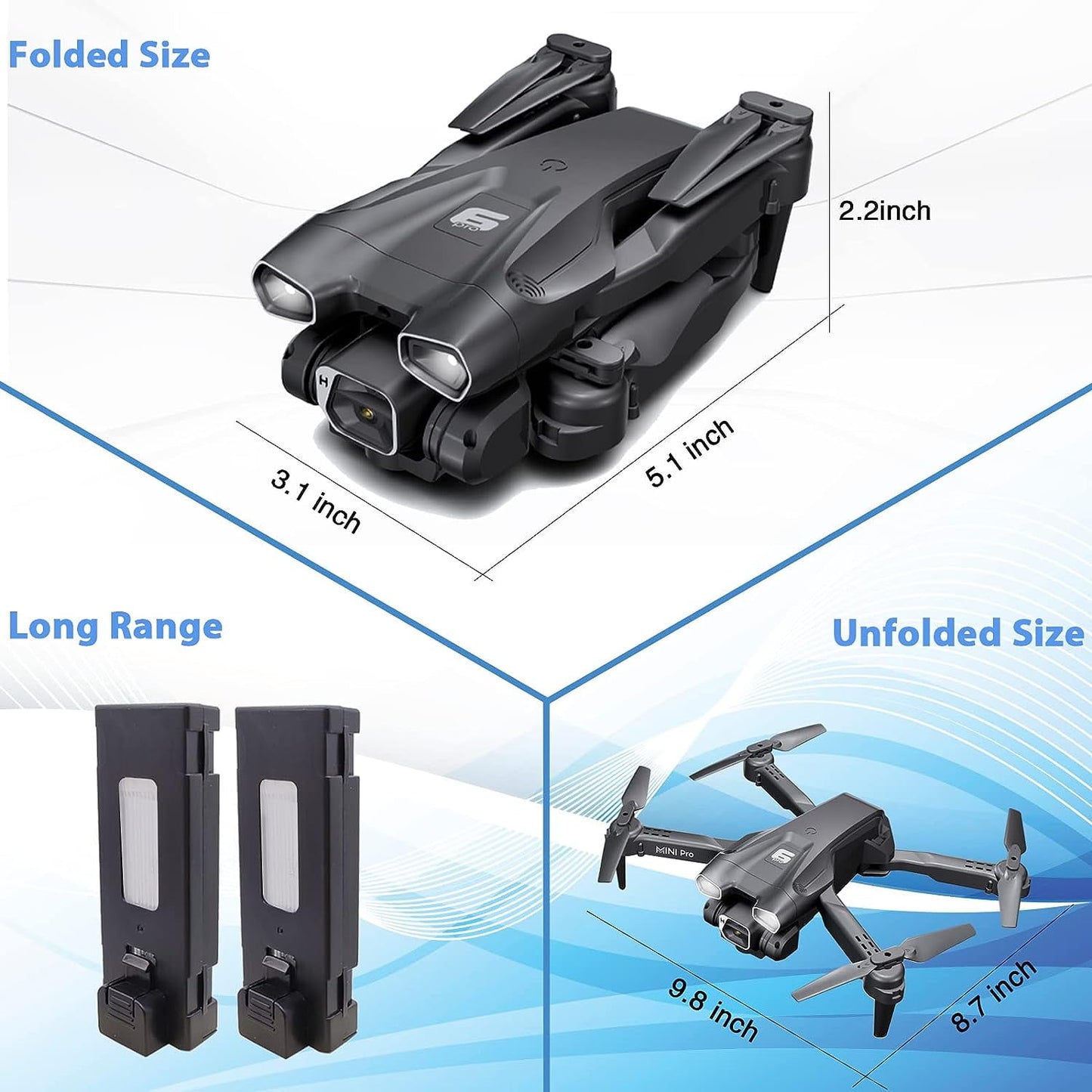 BEEPRINCESS Drone with Camera for Adults Kids, Dual 4K HD Mini FPV RC Quadcopter for Kids Beginners