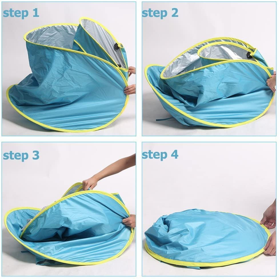 BEEPRINCESS Baby Beach Tent, Pop Up Baby Pool Tent, Summer Sun Shelters Shade, Portable Beach Baby Pool for Infant Baby