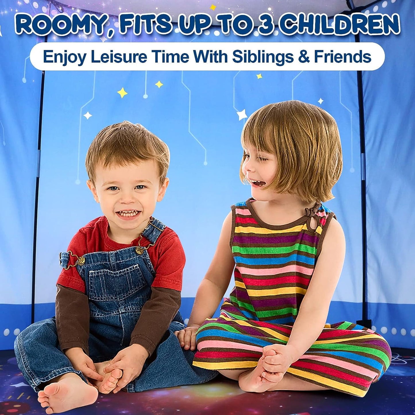 BeePrincess Rocket Ship Kids Play Tent, Astronaut Spaceship Space Themed Pop up Play Tent, Pretend Playhouse Indoor Outdoor Game Party Children, Birthday Gift Playhouse Toy for Boys Girls Toddler