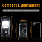 BeePrincess 2 Pack LED Camping Lantern, Solar & USB Rechargeable, Collapsible Portable Light for Camping, Hiking, Emergencies, Hurricanes, Storms