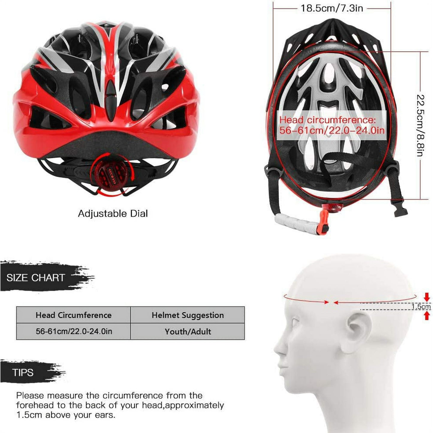 BEEPRINCESS Adult Bike Helmet Lightweight - Bicycle Helmet for Men Women Comfort with Pads & Visor, Certified Bicycle Helmet for Adults Youth Mountain Road Biker