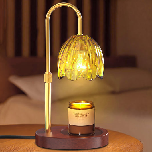 BeePrincess Candle Warmer Lamp with Timer & Dimmable Function - Adjustable Height Jar Candle Warmer for Home Decor - Includes 2 Bulbs