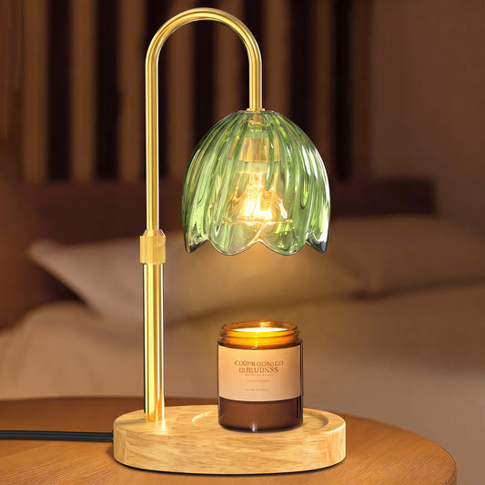 BeePrincess Candle Warmer Lamp with Timer & Dimmable Function - Adjustable Height Jar Candle Warmer for Home Decor - Includes 2 Bulbs