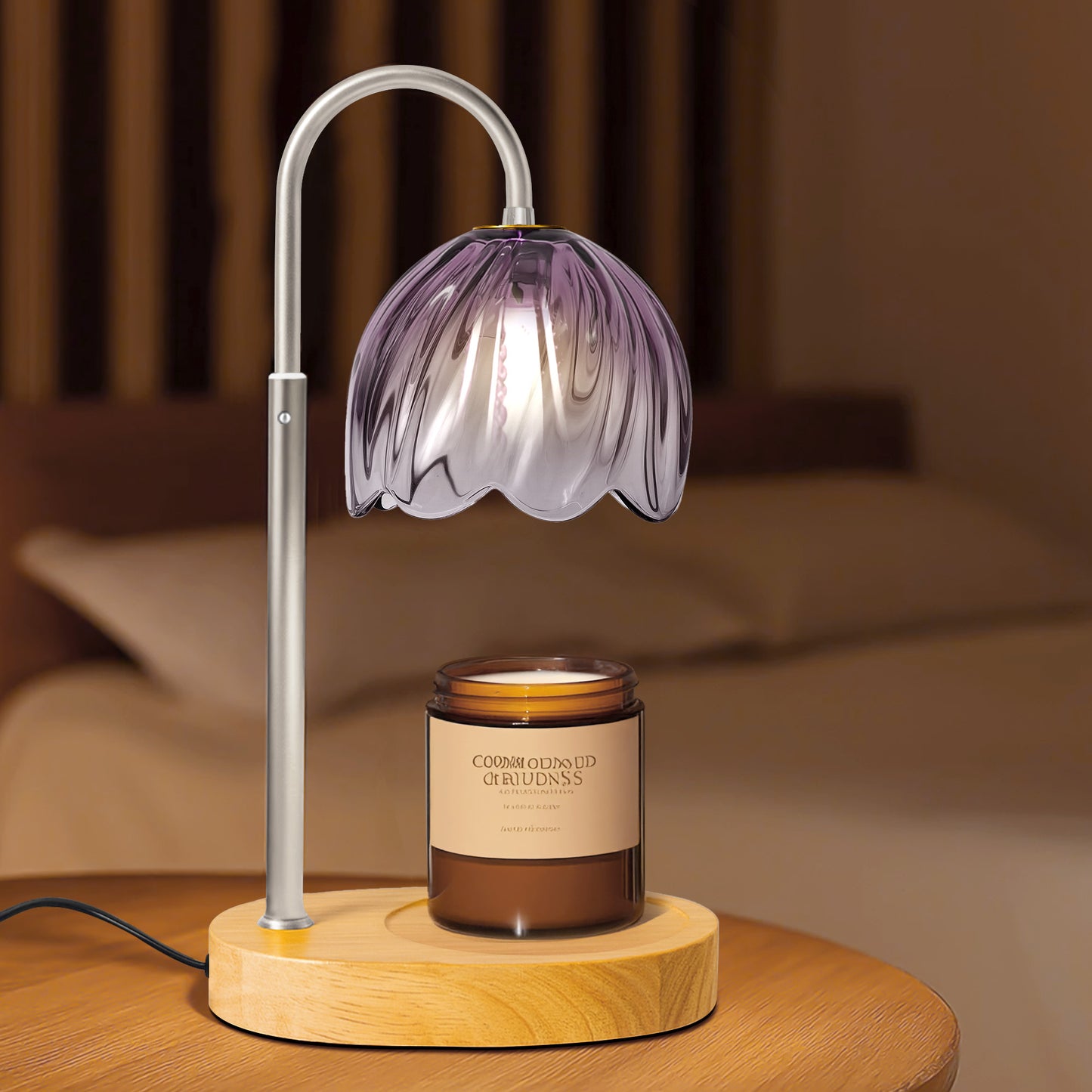 BeePrincess Candle Warmer Lamp with Timer & Dimmable Function - Adjustable Height Jar Candle Warmer for Home Decor - Includes 2 Bulbs