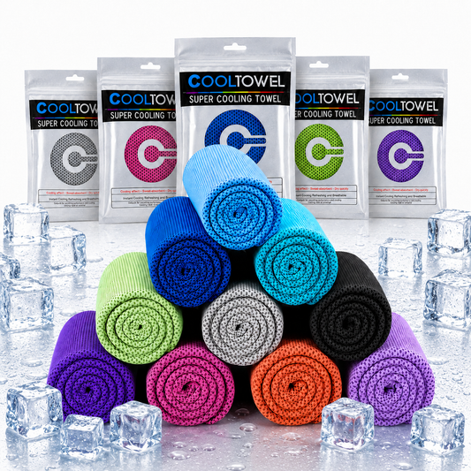 BEEPRINCESS 10pcs Cooling Towel Ice Towel Cooling Towels for Neck and Face Microfiber Cooling Towel for Gym, Travel, Yoga, Camping, Running, Outdoor Sport (10 Colors)