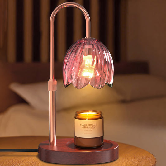 BeePrincess Candle Warmer Lamp with Timer & Dimmable Function - Adjustable Height Jar Candle Warmer for Home Decor - Includes 2 Bulbs