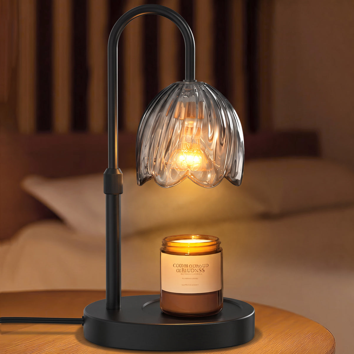 BeePrincess Candle Warmer Lamp with Timer & Dimmable Function - Adjustable Height Jar Candle Warmer for Home Decor - Includes 2 Bulbs