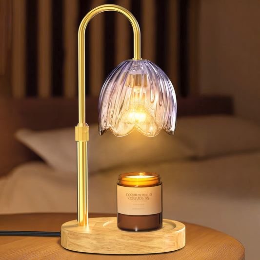 BeePrincess Candle Warmer Lamp with Timer & Dimmable Function - Adjustable Height Jar Candle Warmer for Home Decor - Includes 2 Bulbs