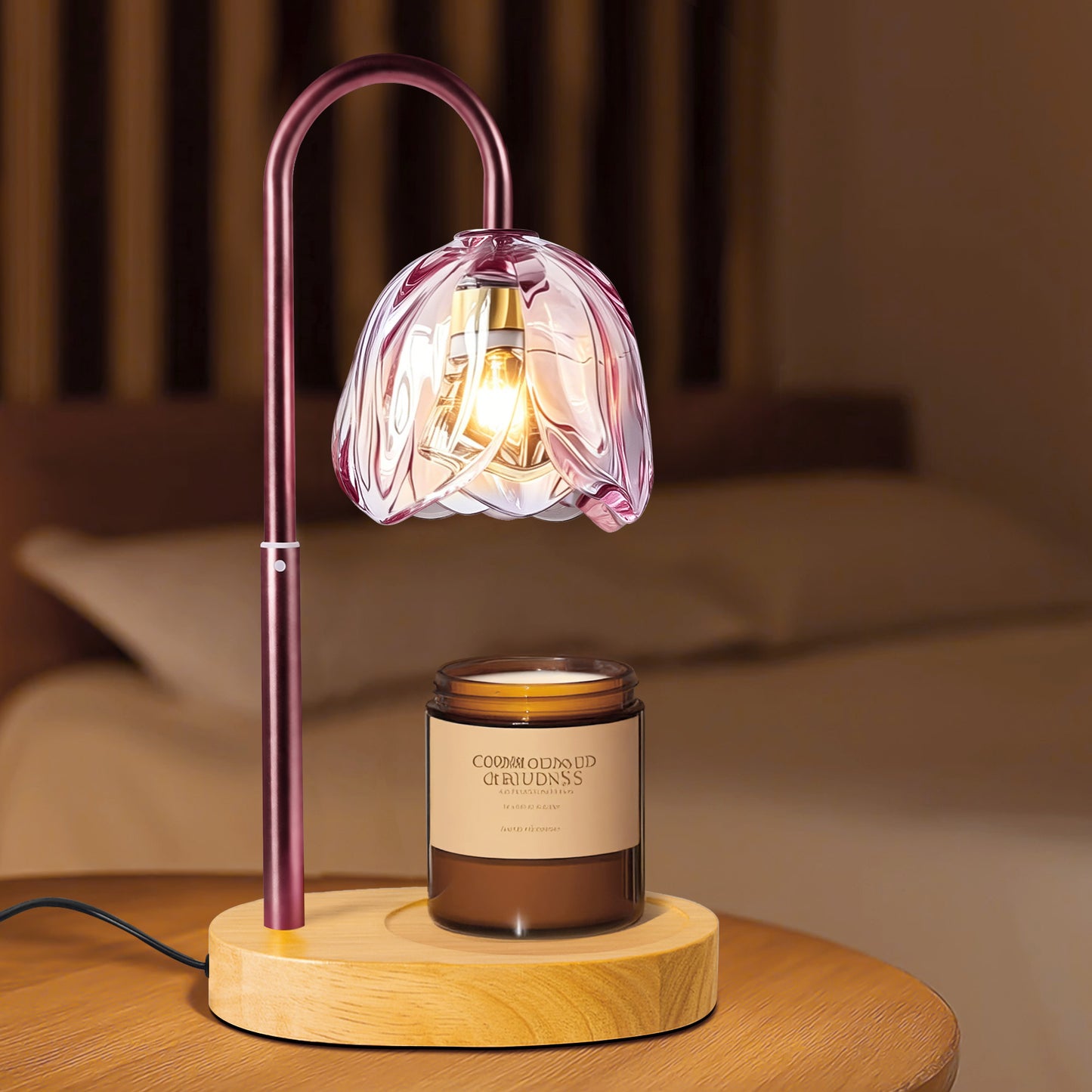 BeePrincess Candle Warmer Lamp with Timer & Dimmable Function - Adjustable Height Jar Candle Warmer for Home Decor - Includes 2 Bulbs