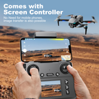 BeePrincess 1080P HD Drone with Screen Controller, Brushless Motor, Obstacle Avoidance, Gesture Control, Optical Flow, One-Key Return, 2 Batteries – Ideal for Beginners, Adults & Kids (Gray)
