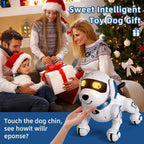BEEPRINCESS Robot Dog, Smart Programmable RC Electronic Pet Puppy with Early Education Function, White/Blue