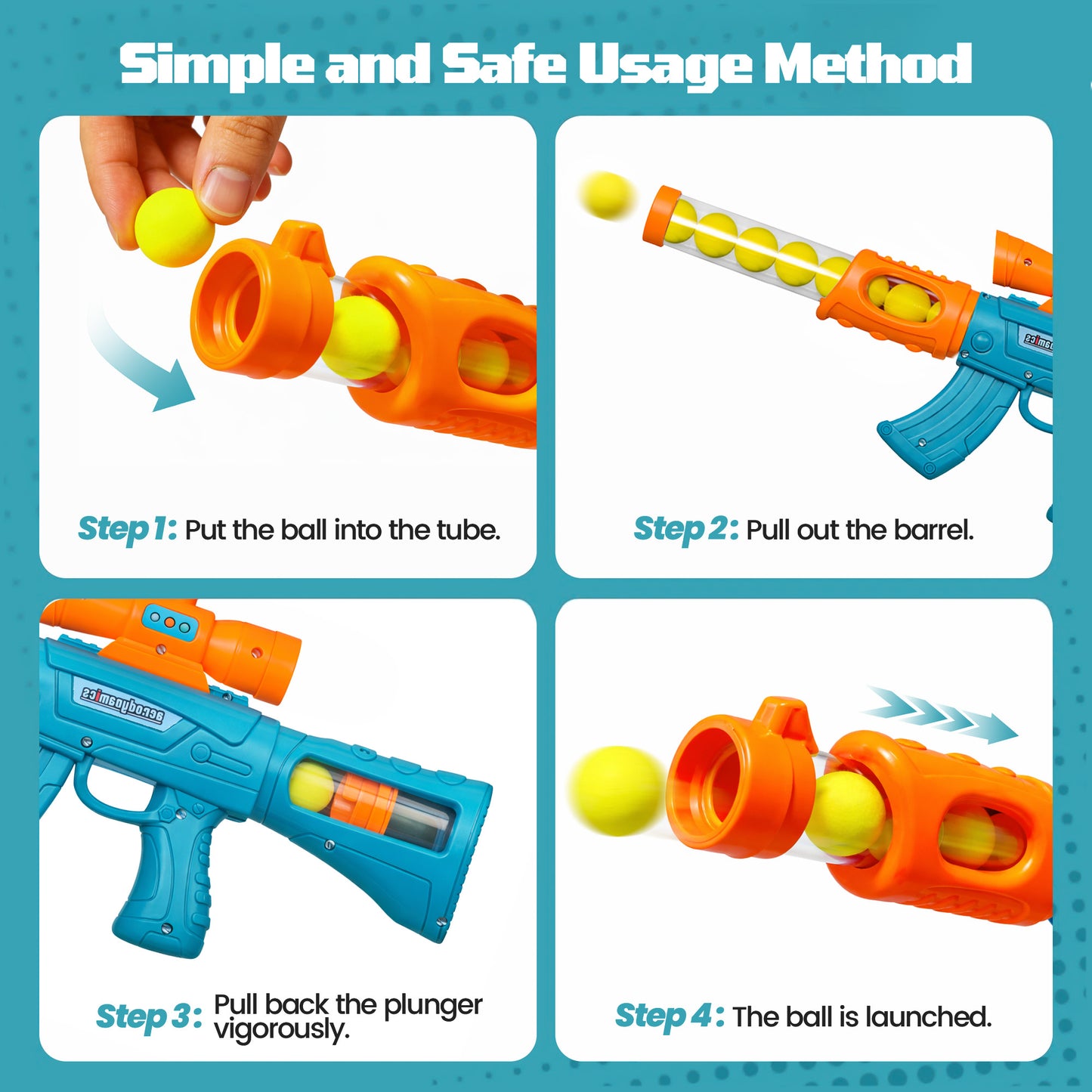 BEEPRINCESS Shooting Game Toy for Age 6, 7, 8, 9, 10+ Years Old Kids Boys - 2 Pack Air Toy Guns & Shooting Target & 24 Foam Balls - Ideal Gift for Christmas Birthday - Compatible with Toy Guns