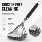 BEEPRINCESS Grill Brush and Scraper Bristle Free – Safe BBQ Brush for Grill – 16.5'' Stainless Grill Grate Cleaner for Porcelain/Weber Gas/Charcoal Grill – Gifts for Grill Wizard