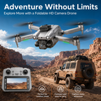 BEEPRINCESS M6 Foldable Drone with 1080p HD Camera, Brushless Motor, Obstacle Avoidance, 4.5 in Screen Controller, 2 Batteries