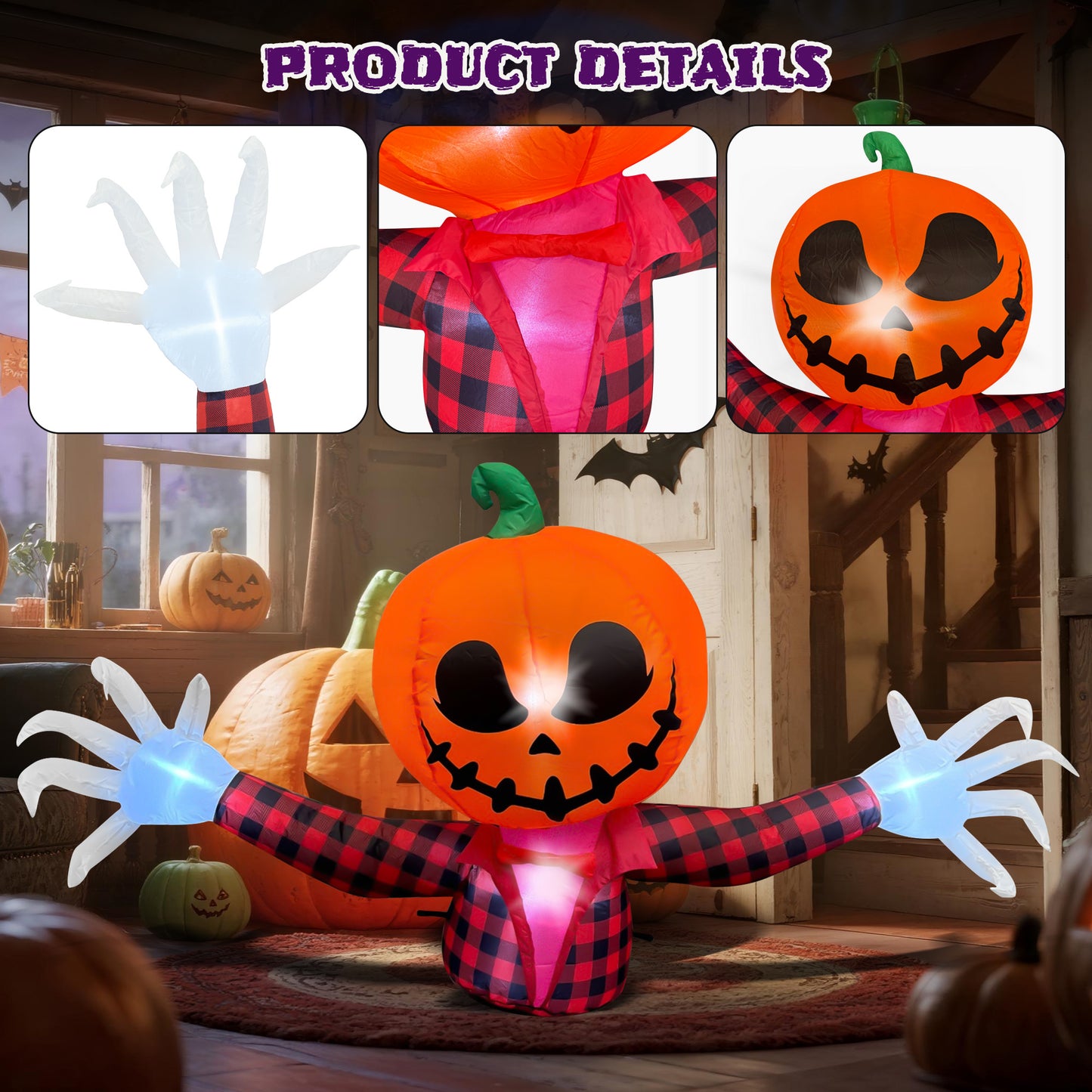 BeePrincess Halloween Inflatables, Blow Up Yard Decorations for Front Yard Lawn Garden Decor