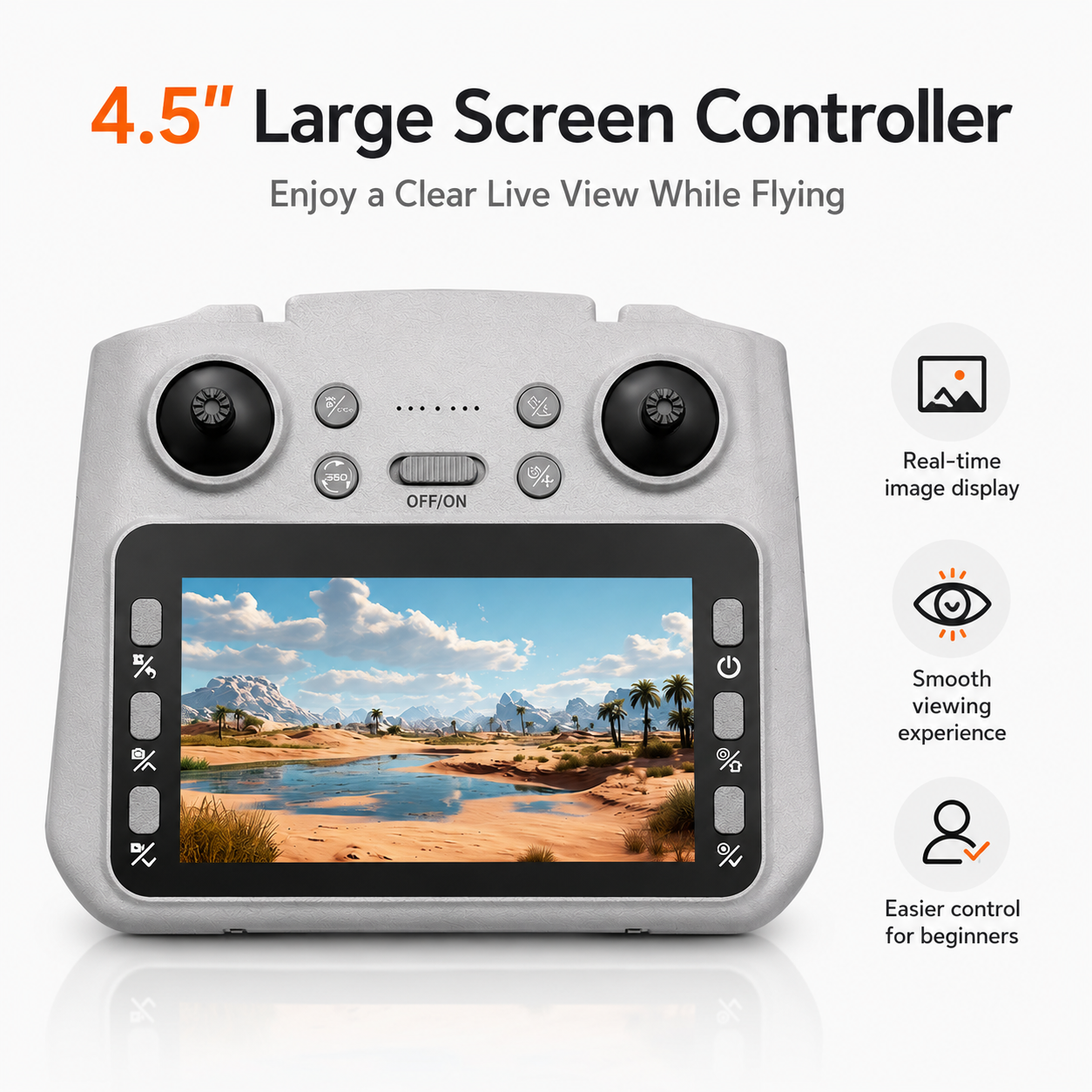 BEEPRINCESS M6 Foldable Drone with 1080p HD Camera, Brushless Motor, Obstacle Avoidance, 4.5 in Screen Controller, 2 Batteries