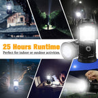 BeePrincess 2 Pack LED Camping Lantern, Solar & USB Rechargeable, Collapsible Portable Light for Camping, Hiking, Emergencies, Hurricanes, Storms