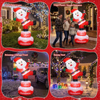 BEEPRINCESS 6FT Christmas Inflatable Rotating Santa Claus with LED Lights, Animated Outdoor Xmas Yard Decorations, Blow Up Holiday Lawn Garden Decor