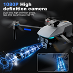 BeePrincess 1080P HD Drone with Screen Controller, Brushless Motor, Obstacle Avoidance, Gesture Control, Optical Flow, One-Key Return, 2 Batteries – Ideal for Beginners, Adults & Kids (Gray)