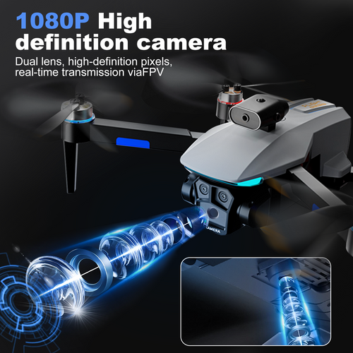 BeePrincess 1080P HD Drone with Screen Controller, Brushless Motor, Obstacle Avoidance, Gesture Control, Optical Flow, One-Key Return, 2 Batteries – Ideal for Beginners, Adults & Kids (Gray)