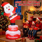 BEEPRINCESS 6FT Christmas Inflatable Rotating Santa Claus with LED Lights, Animated Outdoor Xmas Yard Decorations, Blow Up Holiday Lawn Garden Decor