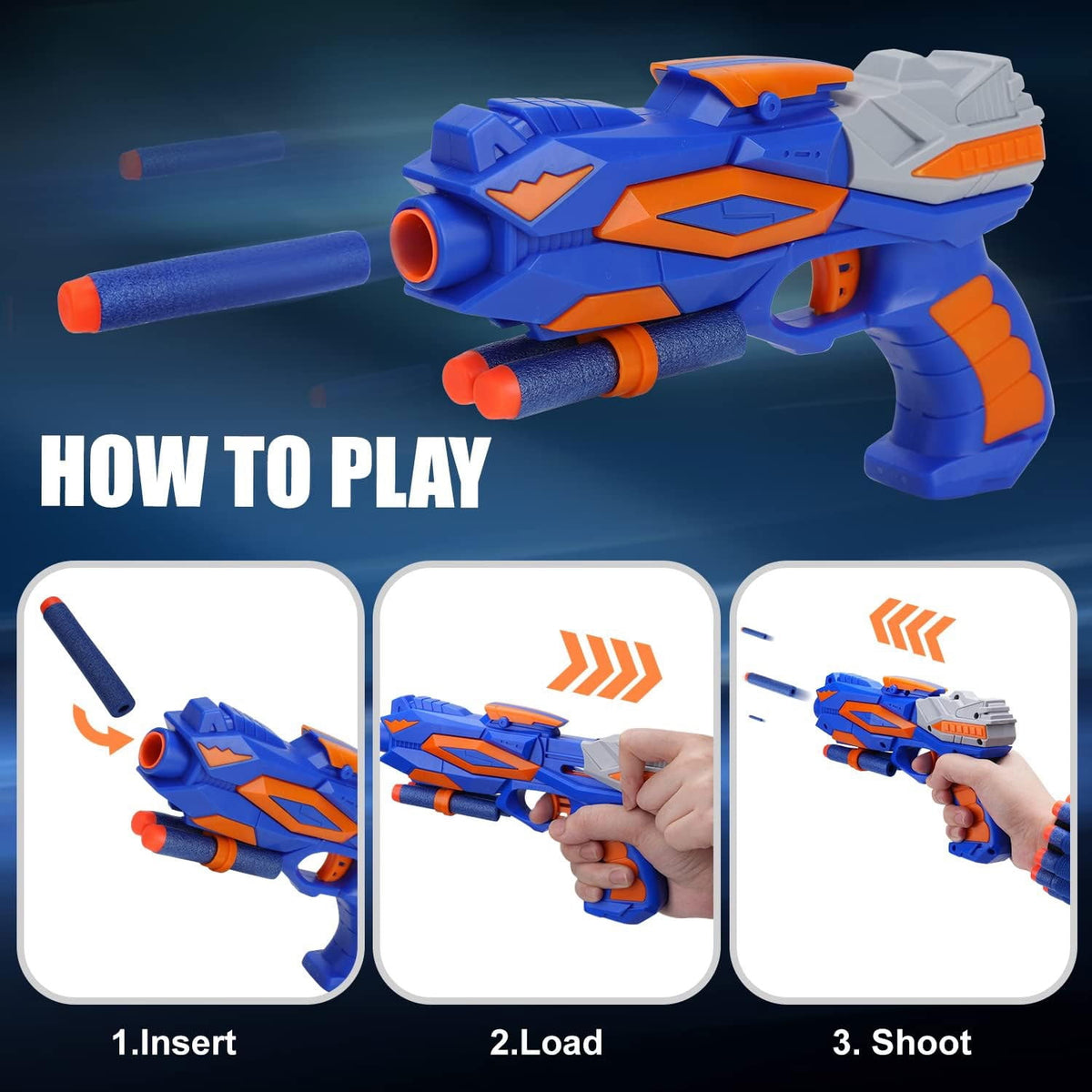 BEEPRINCESS Shooting Game Toy for Kids, Digital Targets with 2 Foam Dart Blaster, Outdoor Game Toys Gifts for 5, 6, 7, 8, 9, 10+ Year Old Boys