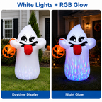 BEEPRINCESS 5FT Halloween Inflatable Ghost Holding Pumpkin Lantern, Light-Up Blow Up Outdoor Yard Decoration with RGB LED Lights