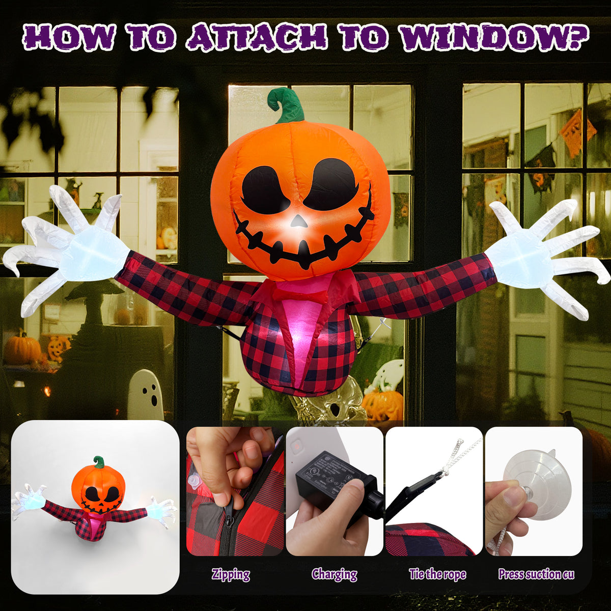BeePrincess Halloween Inflatables, Blow Up Yard Decorations for Front Yard Lawn Garden Decor