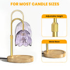 BeePrincess Candle Warmer Lamp with Timer & Dimmable Function - Adjustable Height Jar Candle Warmer for Home Decor - Includes 2 Bulbs