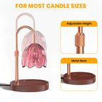 BeePrincess Candle Warmer Lamp with Timer & Dimmable Function - Adjustable Height Jar Candle Warmer for Home Decor - Includes 2 Bulbs