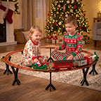 BEEPRINCESS Christmas Tree Train Set, Electric Elevated Around-Tree Train with Steam, Lights & Sounds, Christmas Gift for Kids Ages 3+