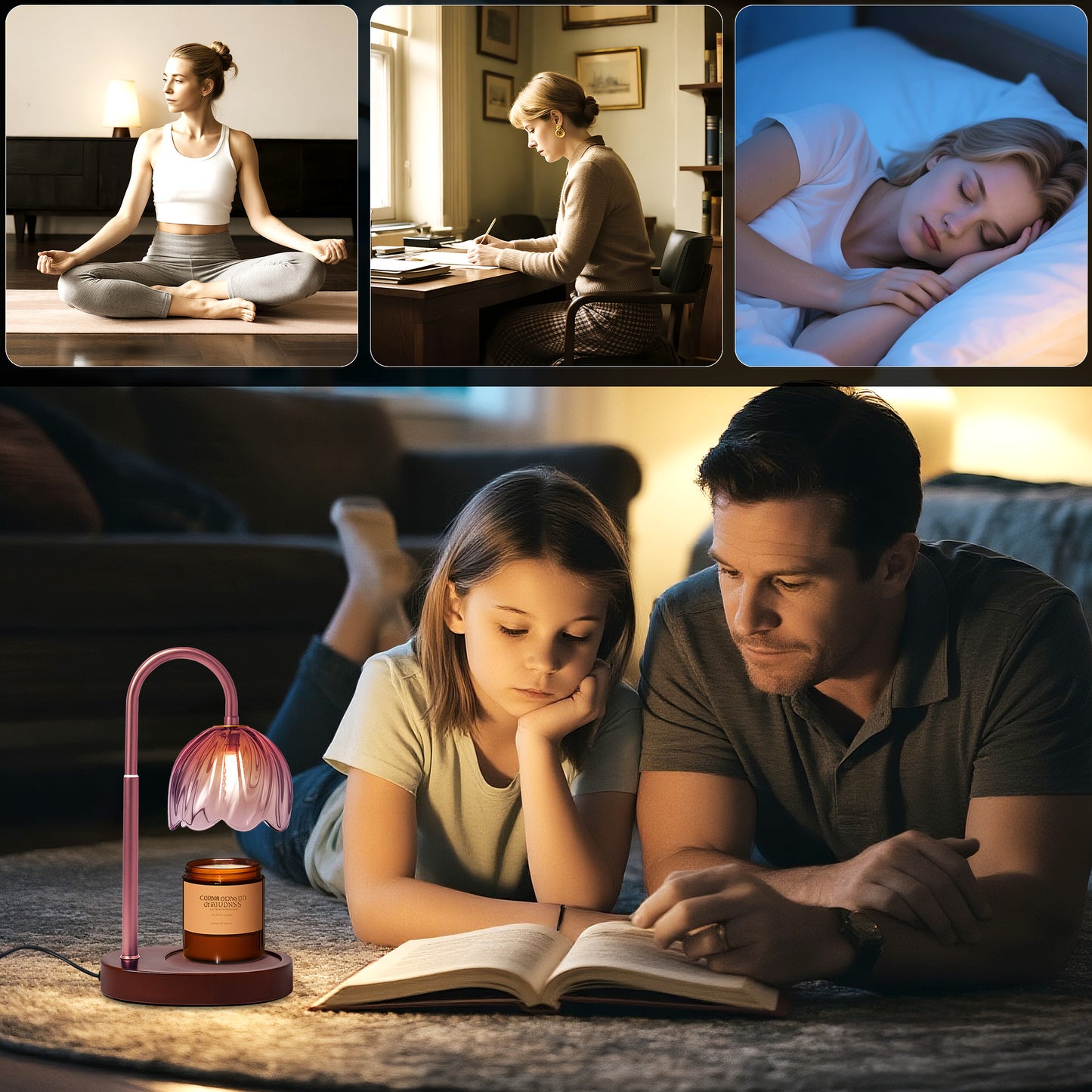 BeePrincess Candle Warmer Lamp with Timer & Dimmable Function - Adjustable Height Jar Candle Warmer for Home Decor - Includes 2 Bulbs
