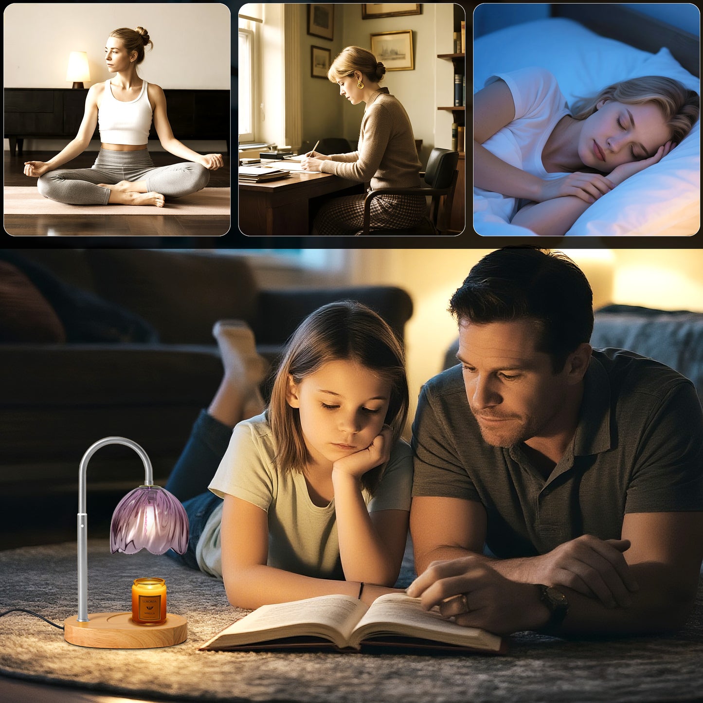 BeePrincess Candle Warmer Lamp with Timer & Dimmable Function - Adjustable Height Jar Candle Warmer for Home Decor - Includes 2 Bulbs