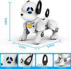 BEEPRINCESS RC Robot Dog, Electronic Pet Dog with Voice Control, Interactive and Stunt, White/Black