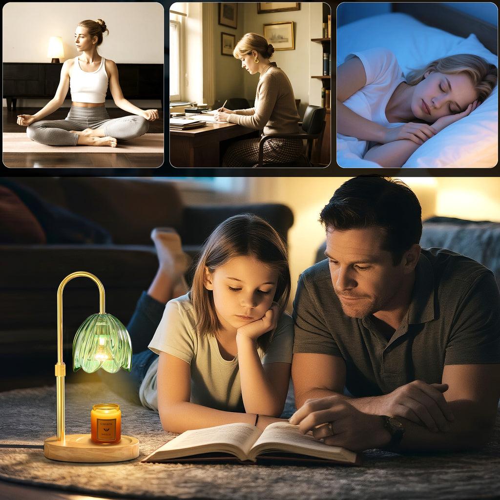 BeePrincess Candle Warmer Lamp with Timer & Dimmable Function - Adjustable Height Jar Candle Warmer for Home Decor - Includes 2 Bulbs
