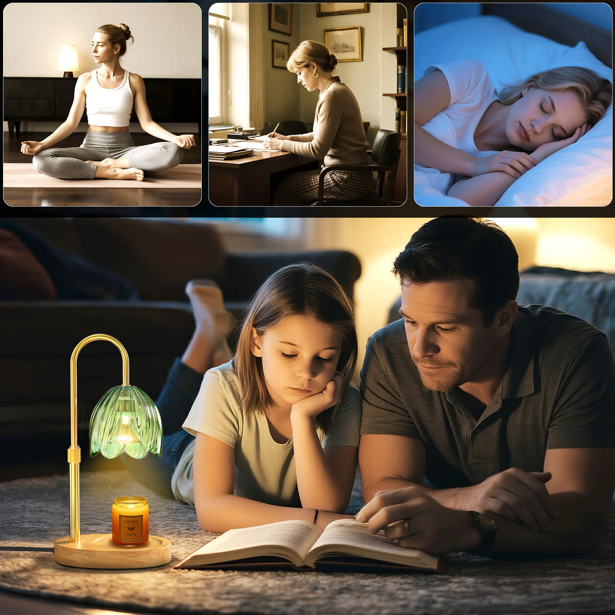 BeePrincess Candle Warmer Lamp with Timer & Dimmable Function - Adjustable Height Jar Candle Warmer for Home Decor - Includes 2 Bulbs