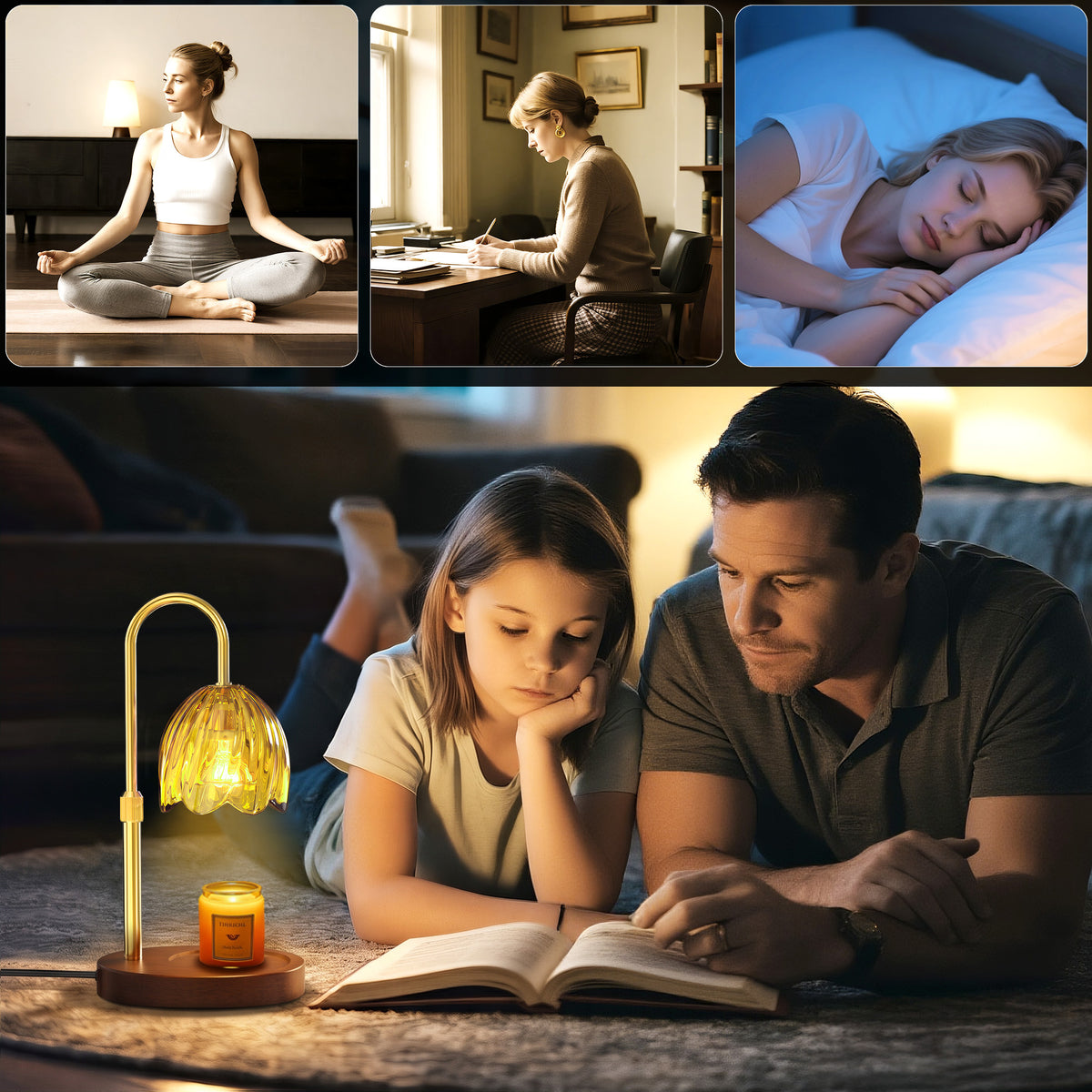 BeePrincess Candle Warmer Lamp with Timer & Dimmable Function - Adjustable Height Jar Candle Warmer for Home Decor - Includes 2 Bulbs