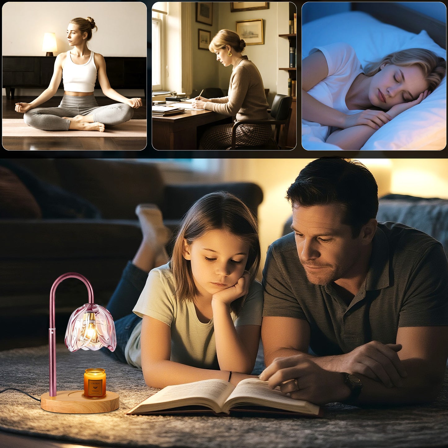 BeePrincess Candle Warmer Lamp with Timer & Dimmable Function - Adjustable Height Jar Candle Warmer for Home Decor - Includes 2 Bulbs