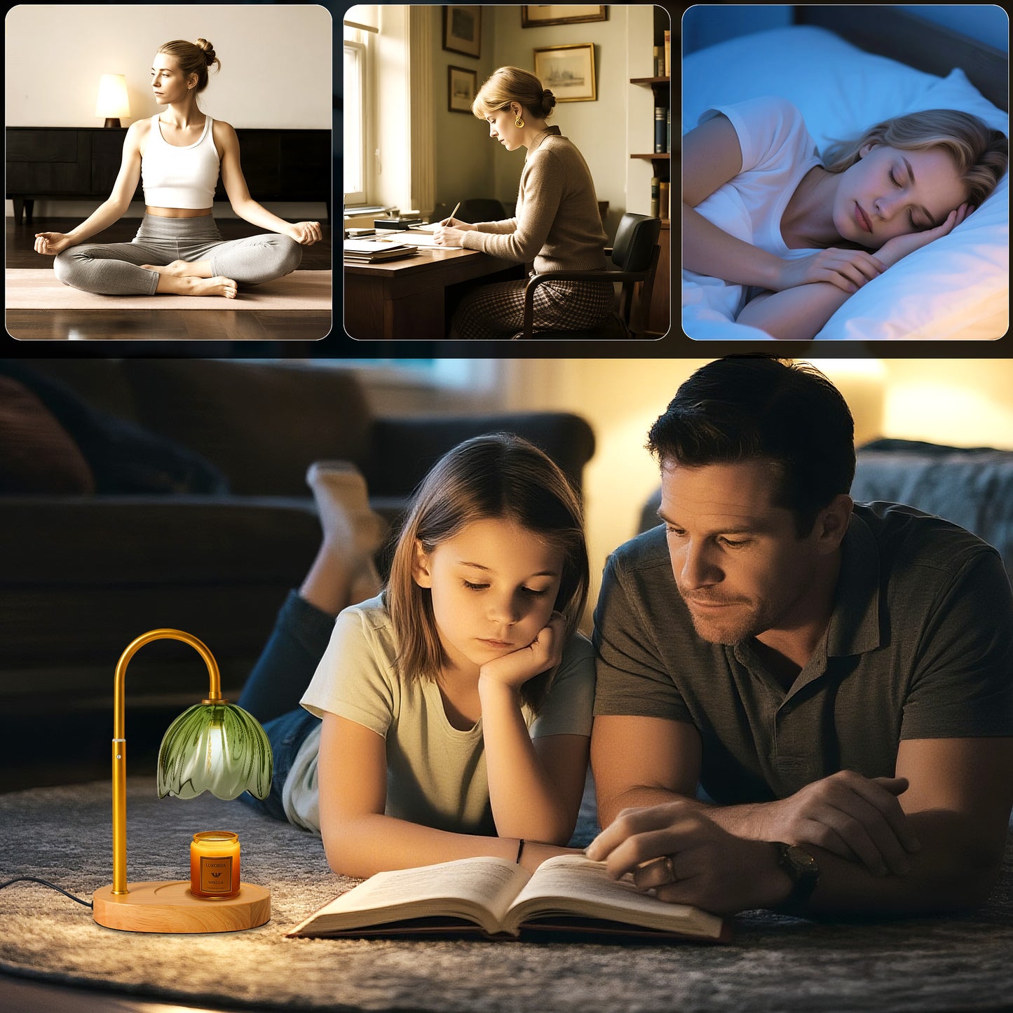 BeePrincess Candle Warmer Lamp with Timer & Dimmable Function - Adjustable Height Jar Candle Warmer for Home Decor - Includes 2 Bulbs