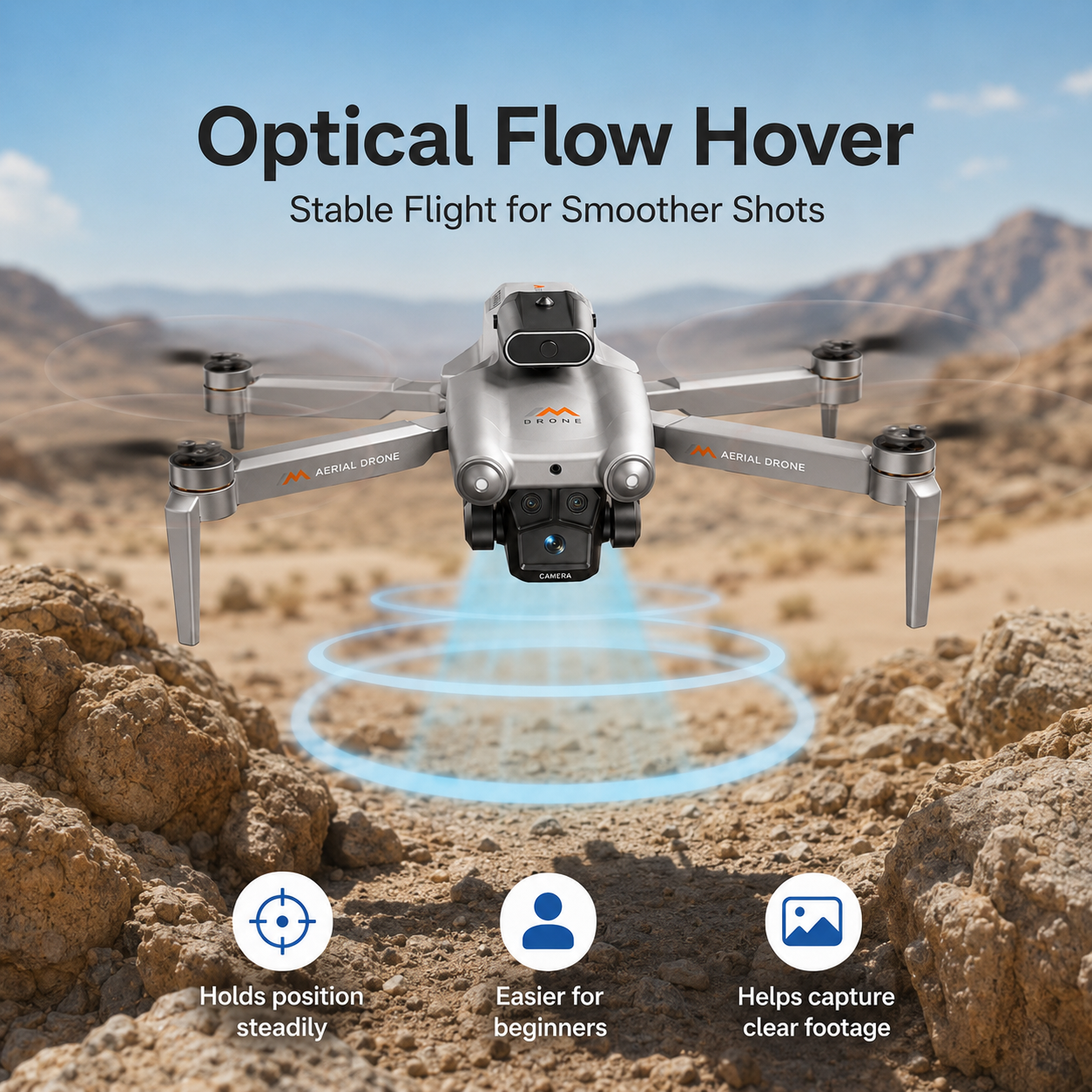 BEEPRINCESS M6 Foldable Drone with 1080p HD Camera, Brushless Motor, Obstacle Avoidance, 4.5 in Screen Controller, 2 Batteries
