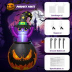BeePrincess 6FT Halloween Inflatable - Glowing Witch Cat with LED Lights, Halloween Party Indoor Outdoor Yard Garden