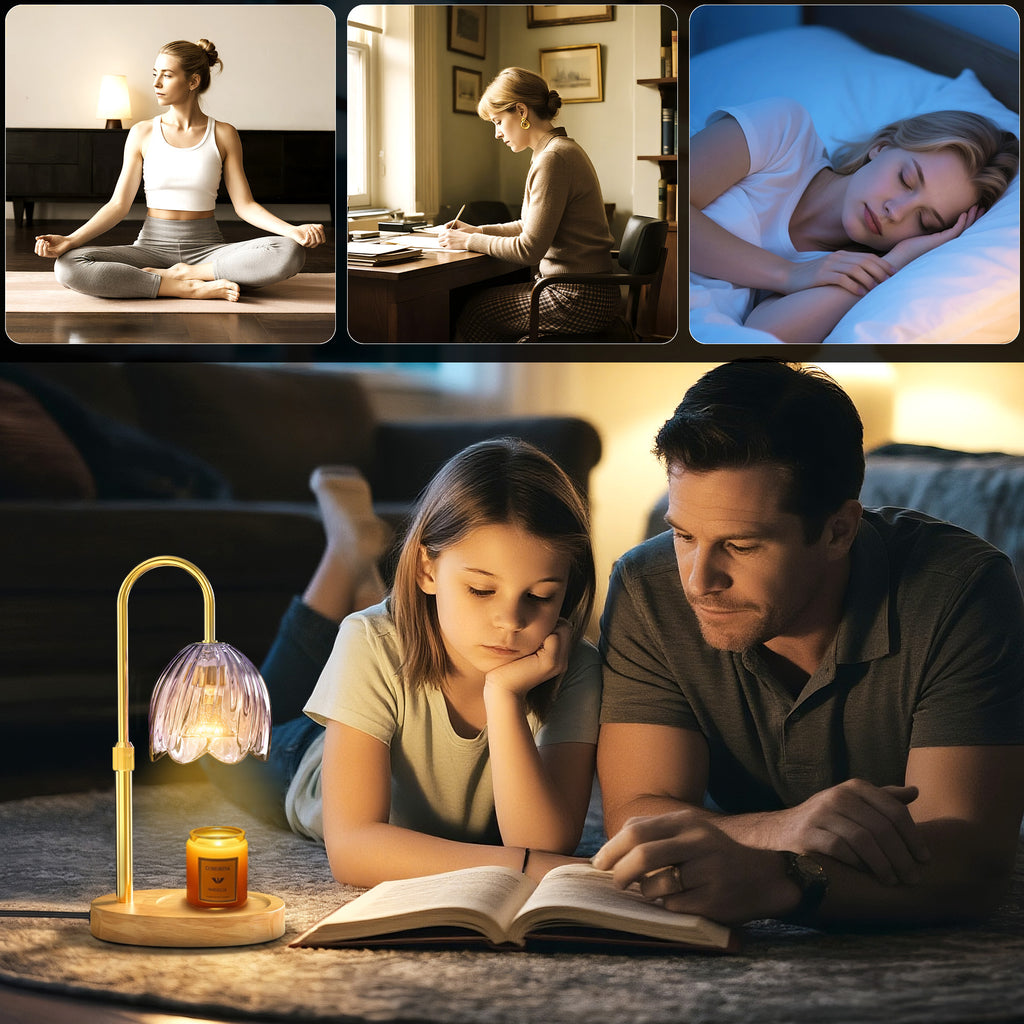 BeePrincess Candle Warmer Lamp with Timer & Dimmable Function - Adjustable Height Jar Candle Warmer for Home Decor - Includes 2 Bulbs