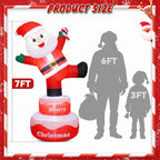 BEEPRINCESS 6FT Christmas Inflatable Rotating Santa Claus with LED Lights, Animated Outdoor Xmas Yard Decorations, Blow Up Holiday Lawn Garden Decor