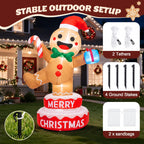 BEEPRINCESS 6FT Christmas Inflatable Rotating Gingerbread Man with LED Lights, Animated Outdoor Xmas Yard Decorations, Blow Up Holiday Lawn Garden Decor