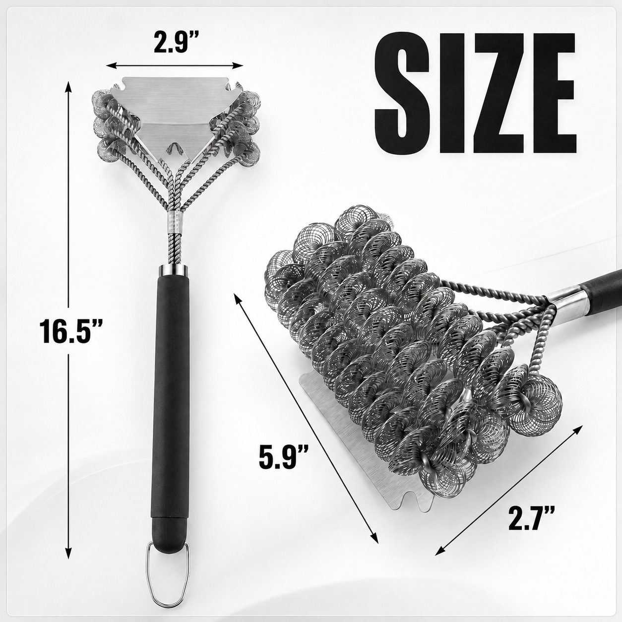 BEEPRINCESS Grill Brush and Scraper Bristle Free – Safe BBQ Brush for Grill – 16.5'' Stainless Grill Grate Cleaner for Porcelain/Weber Gas/Charcoal Grill – Gifts for Grill Wizard