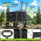 ELFWOLF Heavy Duty Folding Wagon Cart, 330 lb Load Capacity, All-Terrain Wheels, Portable Collapsible Wagon for Camping, Gardening, Sports, Shopping & Grocery Transport