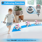 BEEPRINCESS RC Robot Dog, Electronic Pet Dog with Voice Control, Interactive and Stunt, White/Pink